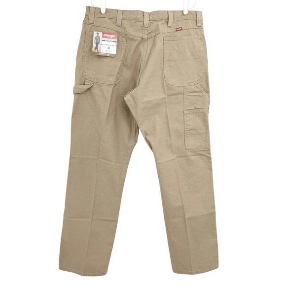 Wrangler Men's Heritage Low Stretch Relaxed Tan Carpenter Pants Size 38x32 NWT - Picture 2 of 11